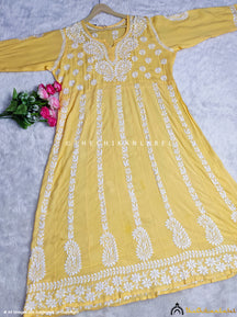 Black Modal Cotton Chikankari Anarkali