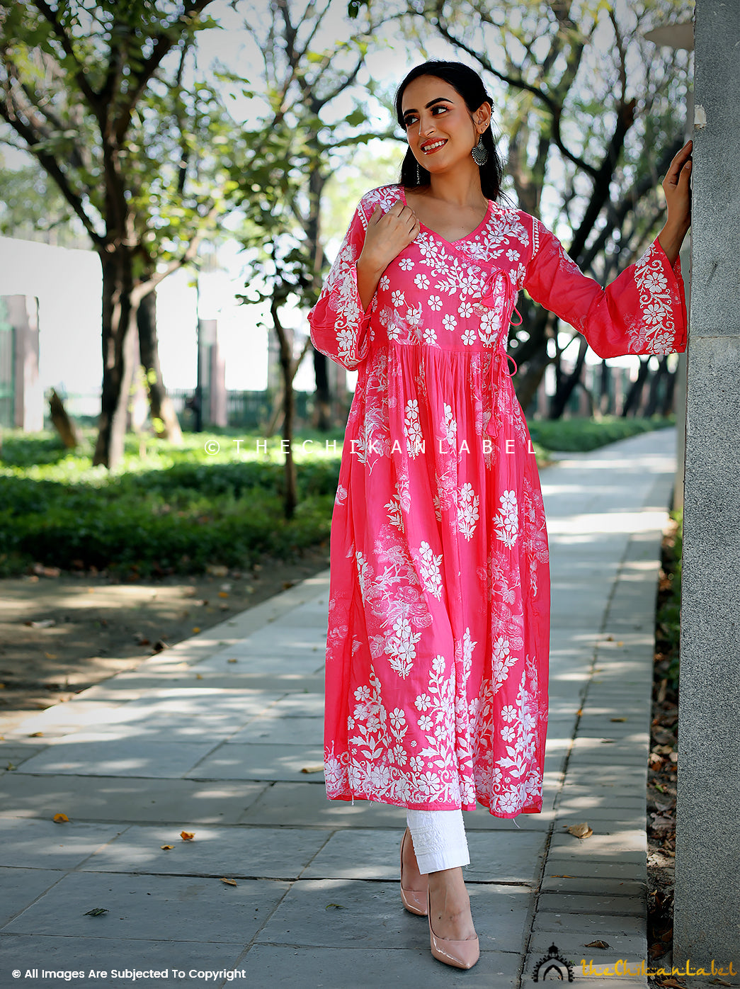 Buy Sangria Women Pink Solid A Line Angrakha Kurti - Kurtis for Women  9731939 | Myntra