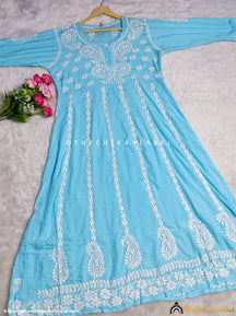 Black Modal Cotton Chikankari Anarkali