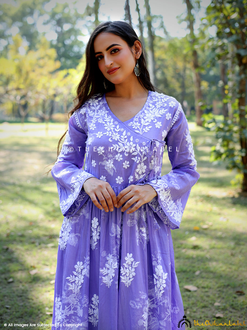 Buy Chikankari Angrakha Kurti in Mulmul Cotton Fabric for Women, Shop Authentic Lucknow Chikankari Angrakha Kurtis Online at Best Price Only at Thechikanlabel.