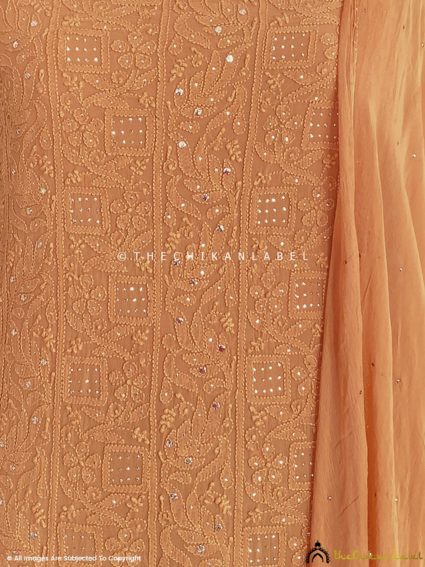 Marigold Un-Stitched Mukaish Suit with Dupatta3