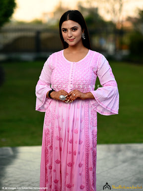 Baby Pink Falak Modal Chikankari Anarkali