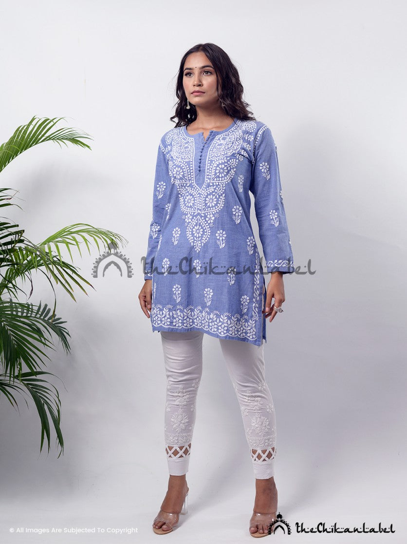 Buy Chikankari Short Tops in Cambric Cotton Fabric for Women, Shop Authentic Lucknow Chikankari Short Tops Online at Best Price Only at Thechikanlabel. 4