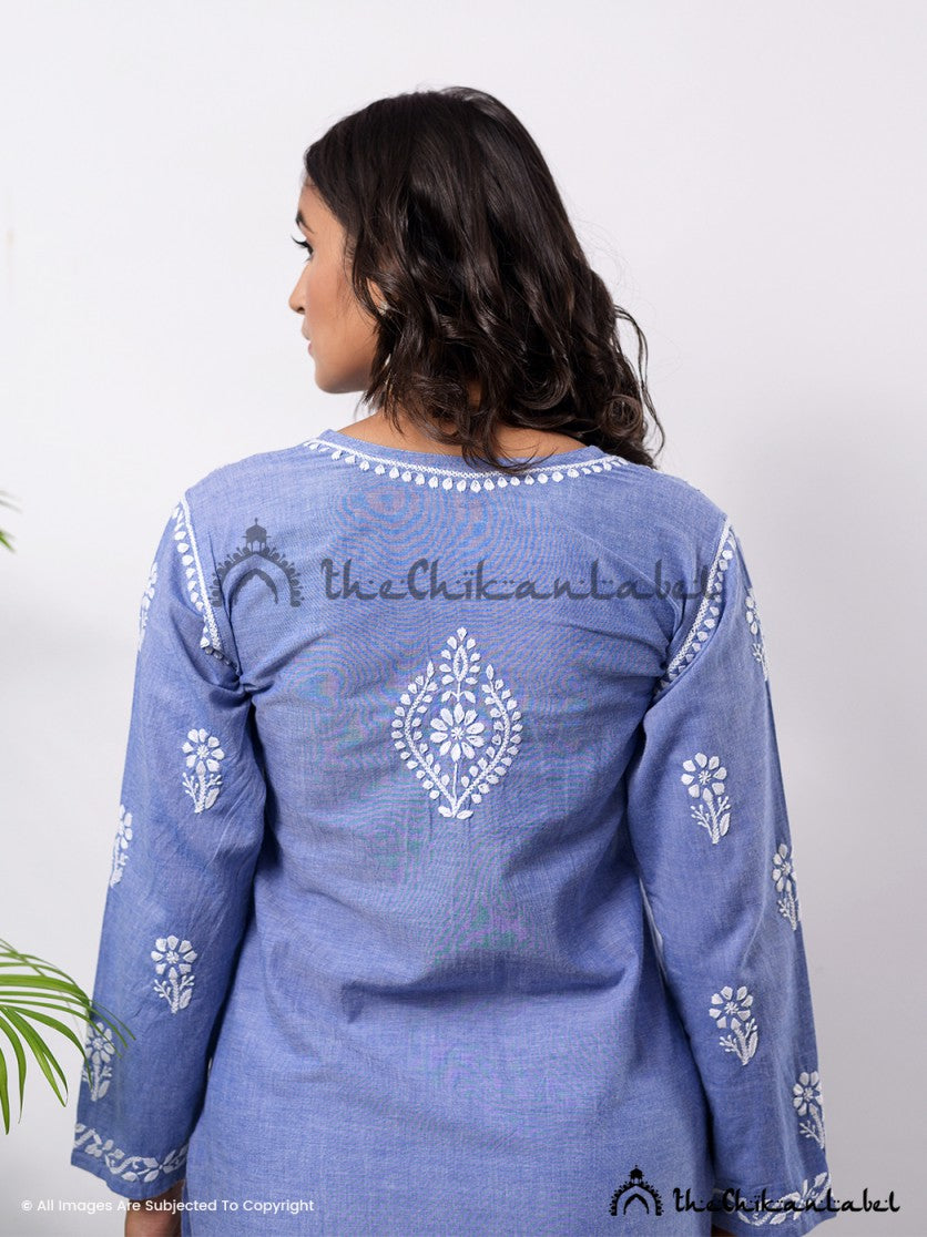 Buy Chikankari Short Tops in Cambric Cotton Fabric for Women, Shop Authentic Lucknow Chikankari Short Tops Online at Best Price Only at Thechikanlabel. 3