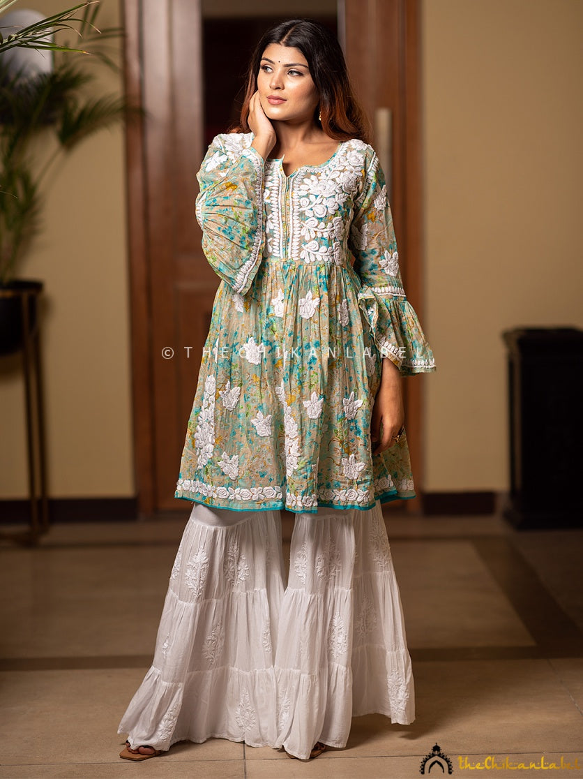 Punjabi Short Kurti Dhoti Style Kurti With Jacket Peplum Top Kurti