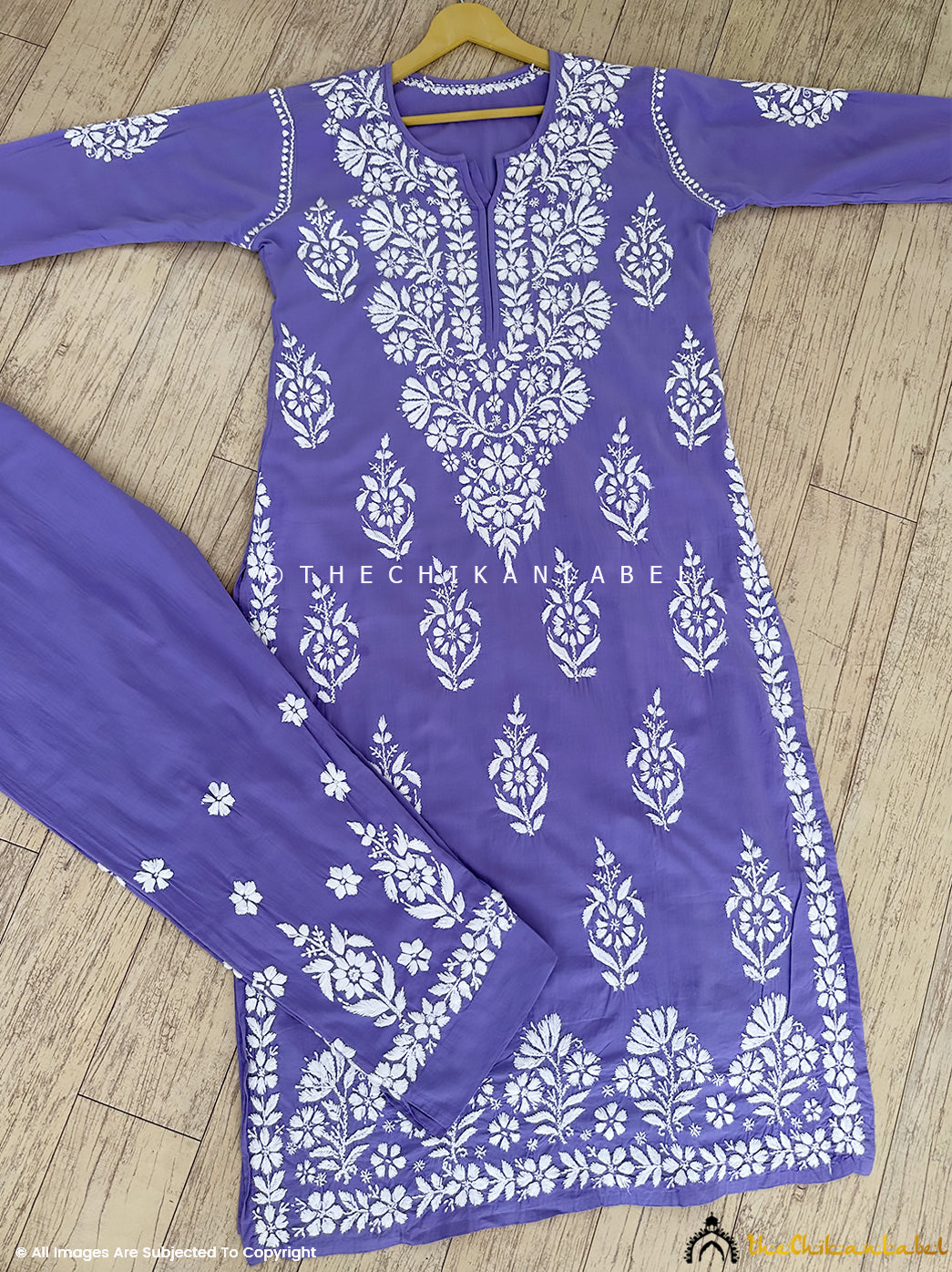 Buy chikankari kurti pant set online at best price, Shop authentic Lucknow chikankari handmade kurti pant set in modal fabric for women 6
