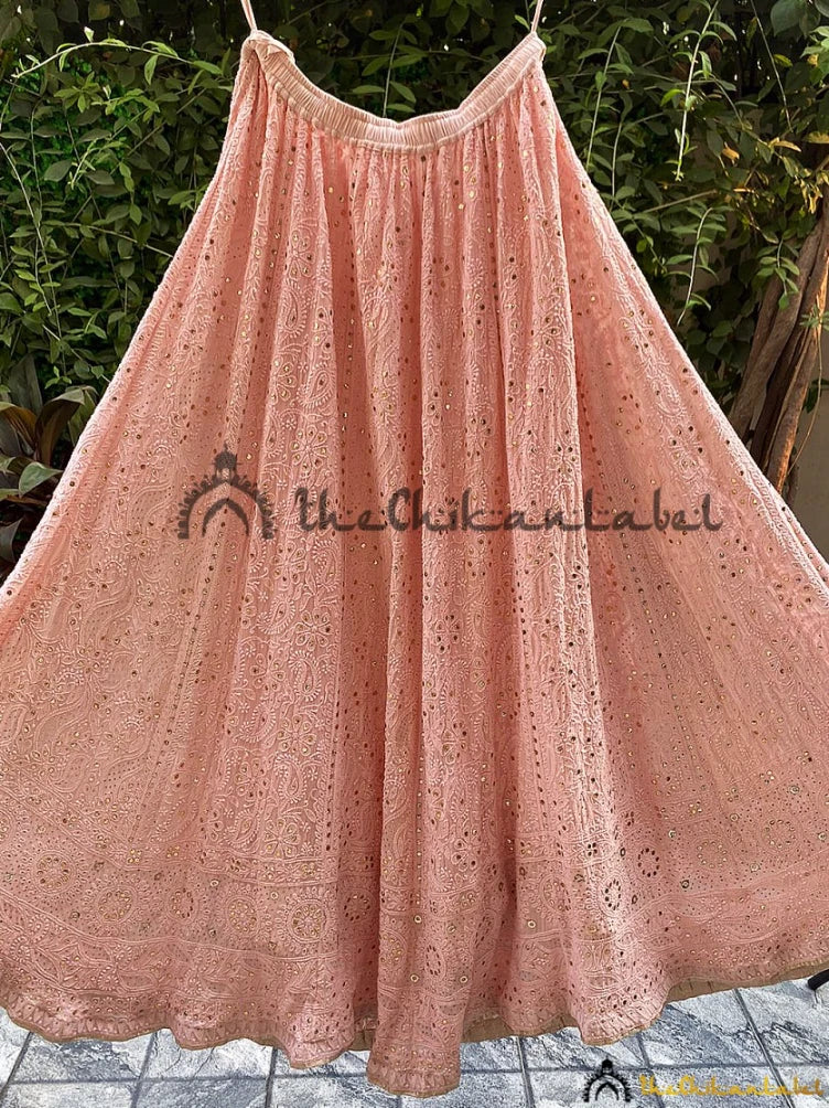 Pink Lucknowi Embroidery and Sequins work Crop Top Designer Bridal Leh –  Seasons Chennai
