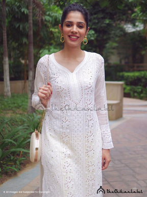 Buy Pink Chikankari Cotton Anarkali Kurta  RMJR05RAK22  The loom