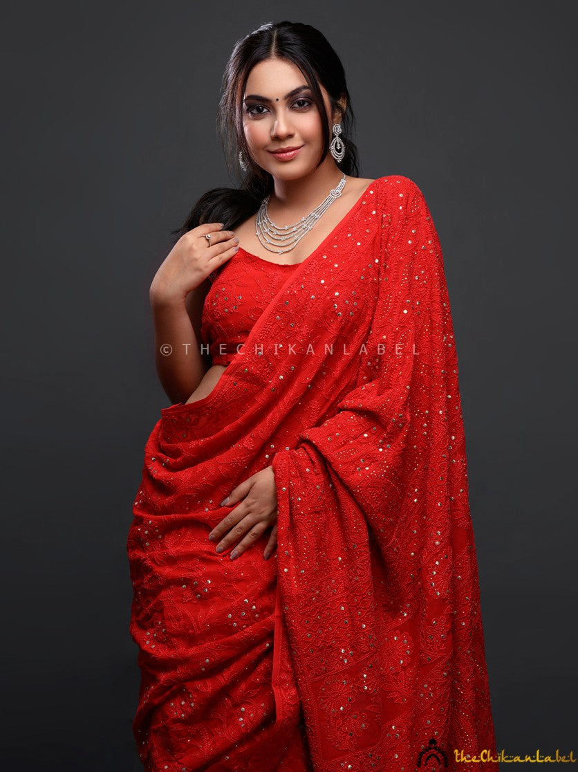 Chikankari Saree Blouse - Thechikanlabel - TheChikanLabel | Lucknow  Chikankari Kurtis & Suits