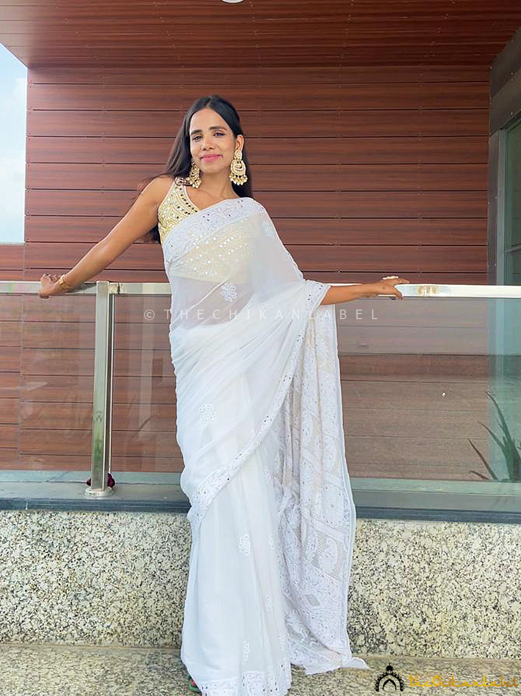 Beautiful White Color Soft Georgette Lustrous Party Wear Saree – Sulbha  Fashions