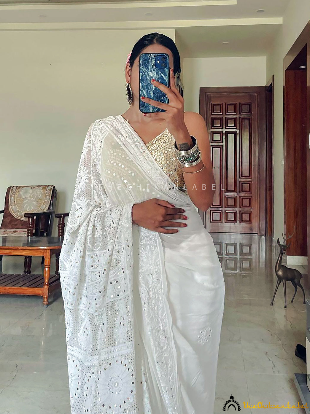 Chikankari saree with blouse
