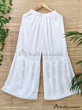 White Hidayat Modal Single Layer Chikankari Garara, Browse from the collection of Modal Three Layer Chikankari Garara at Thechikanlabel, Shop now modal three layer chikankari garara online at best price.