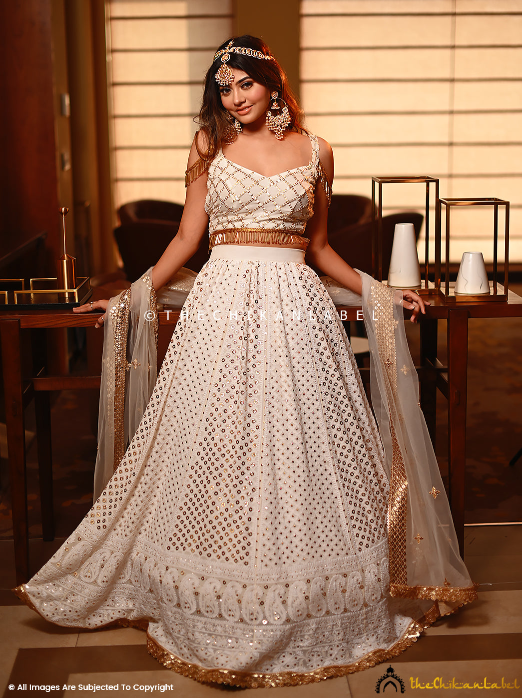Buy Gorgeous White Lucknowi Work Georgette Wedding Wear Lehenga Choli -  Zeel Clothing