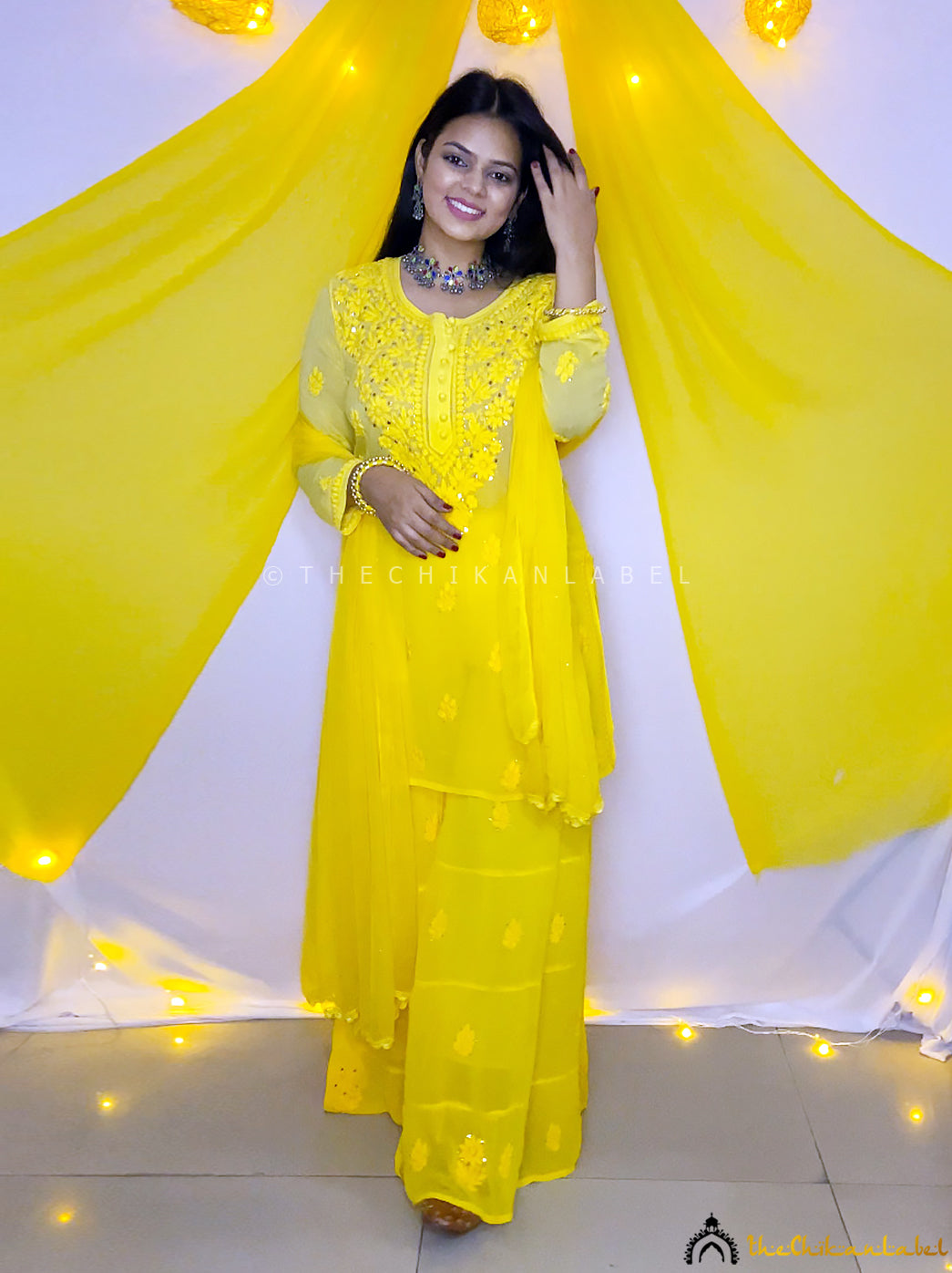 Women Rayon Anarkali Printed Yellow Kurti
