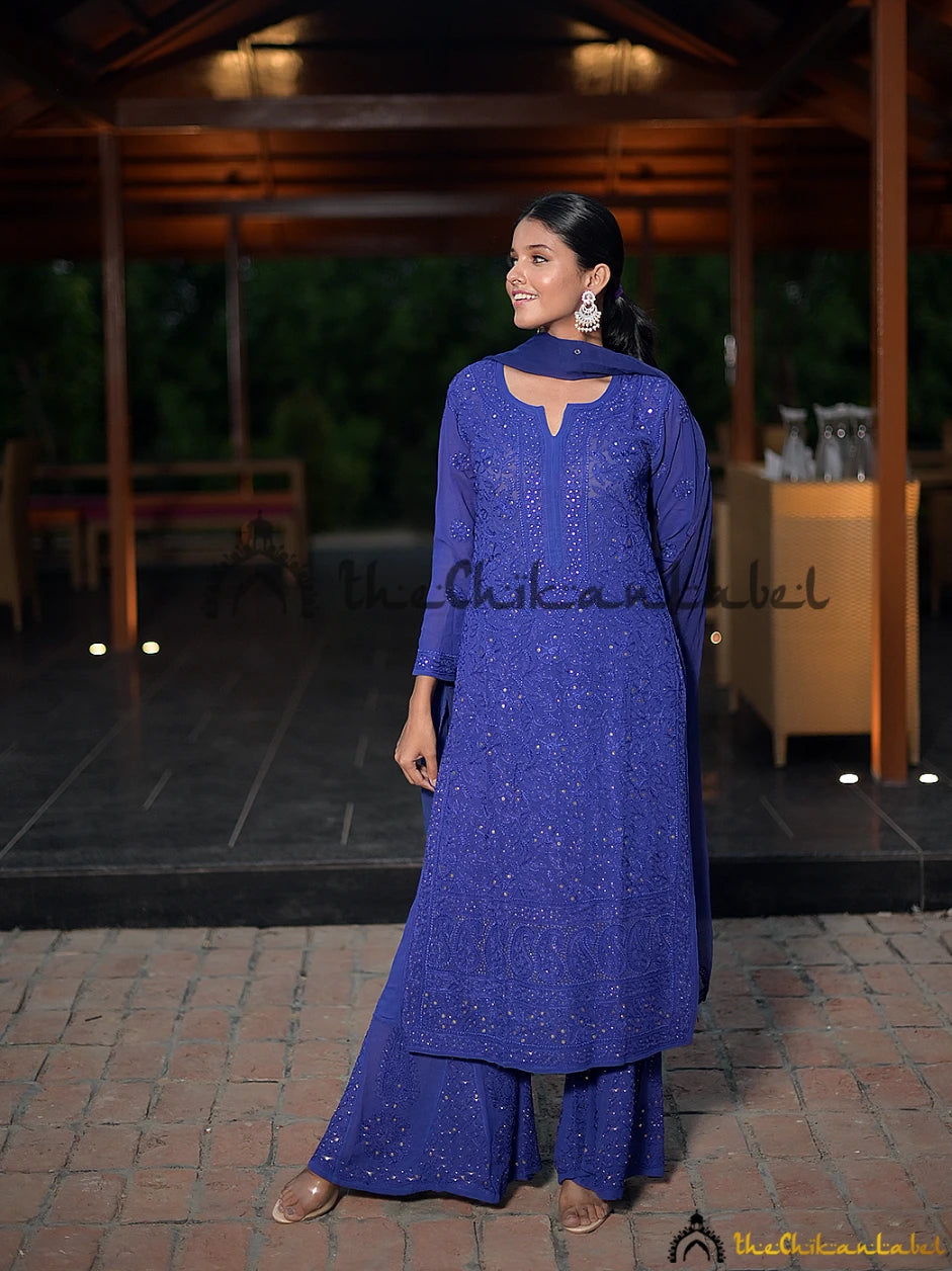 Beautiful Blue Chikankari Kurti Design | Indian dresses, Indian fashion,  Indian outfit